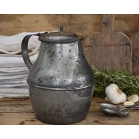 Vintage Krug Mit Deckel Metallvase - Küchenutensilienhalter Für Bauernhaus Wohnkultur von FrenchTouchBoutique