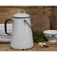 Weiße Emaille Milchkanne Für Landhaus Küche Vintage von FrenchTouchBoutique