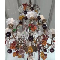 Multicolor Kronleuchter Murano Glas Trauben Apfel Beleuchtung Obst Deckenleuchte Gold Birne Wohnzimmer Esszimmer von FrenchVintageAntik