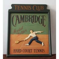 Tennis Wand Kunst Tennisschläger Camegate Sport Antike Tenniskunst Tennis-Dekor Tennis-Wand-Dekor Platz Tennisplatz Retro-Dekor Vintage von FrenchVintageAntik
