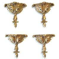 Vergoldete Bronzemöbel Ornamente H9, 5 cm Set Aus 4 Alten Ornamenten 19 von FrenchVintageShop