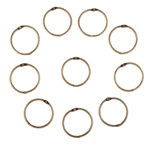 freneci 10 Stück Metall Papier Blinder Ringe DIY Reise Notebook Fotoalbum Scrapbooking - Bronze 4cm von Freneci