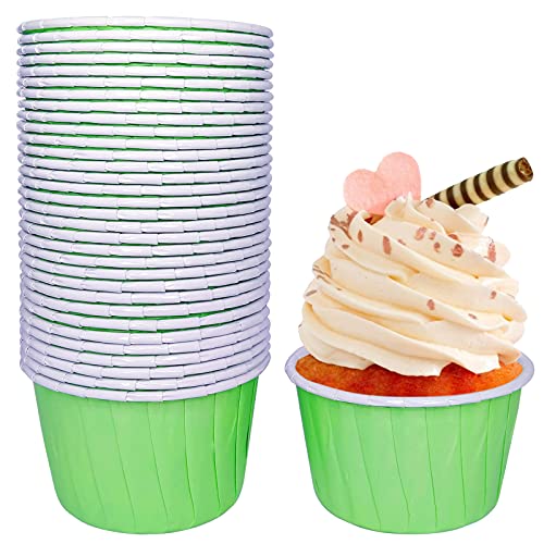 Frepea 50 Stücke Cupcake Formen Papier Muffinform Papier Antihaftbeschichtet Einweg-Backbecher für Halloween Geburtstage Hochzeiten Partys (Grün) von Frepea