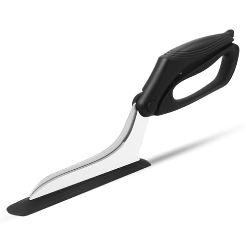 Frepxzlk Pizzaschere, Pizzaschneider Schere mit festem Boden und komfortablem Griff, lebensmittelechte Edelstahlklingen, scharfe Schneidklingen, Schwarz von Frepxzlk