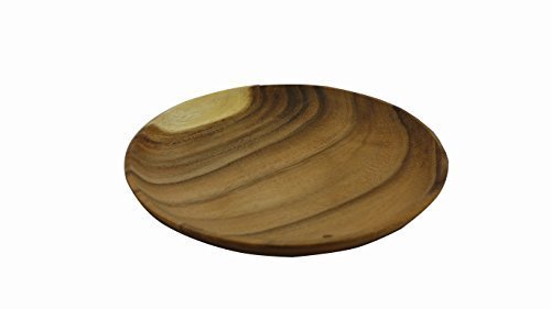 Frera Teller aus Akazienholz, 20 cm Durchmesser, 2 cm hoch, geölt, hochwertige Handarbeit, individuelle Maserung von Frera