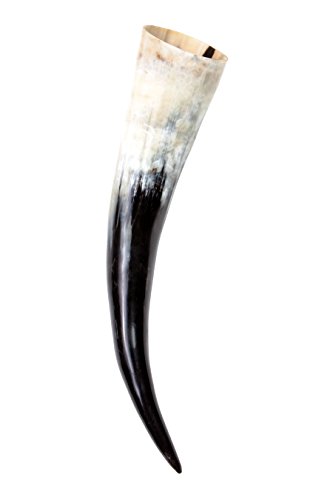 Frera Trinkhorn, 500-590 ml, 0,5-0,59l, Methorn, lebensmittelechtes Naturhorn, Naturfarbe, poliert von Frera