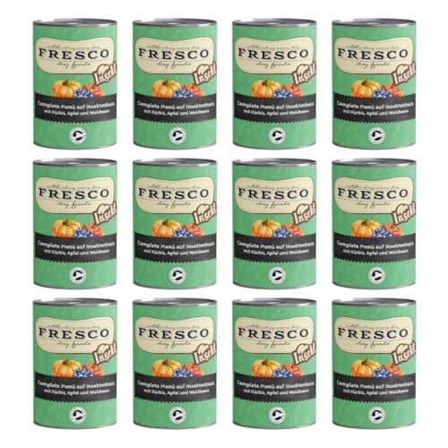 Fresco Complete-Menü auf Insektenbasis mit Kürbis, Apfel & Waldbeeren | 12er Pack | 12 x 400 g | Bei Protein- und Mineralstoffgehalt eine Gute Alternative zu Fleisch und Fisch Fresco Complete-Menü auf Insektenbasis mit Kürbis, Apfel & Waldbeeren | 12er Pack | 12 x 400 g | Bei Protein- und Mineralstoffgehalt eine Gute Alternative zu Fleisch und Fisch von Fresco