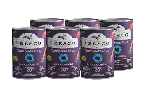 Fresco Complete Plus Pute (haltbares B.A.R.F.) 6X 800g | getreidefreies Hundefutter | ohne künstliche Zusätze | gesund und natürlich von Fresco