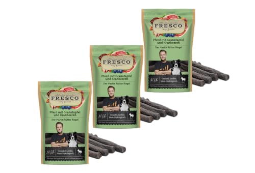 Fresco - Der Martin Rütter Riegel | aus reinem Pferdefleisch mit Granatapfel und Kranbeeren | Der Echt-Fleisch Monoproteinsnack | getreidefrei, gesund und natürlich (3, 100g) von Fresco