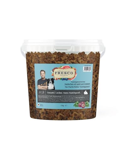 Fresco I Martin Rütter Trainingsknöchelchen I Kaninchen, Apfel & Grünkohl I 1kg im Eimer von Fresco