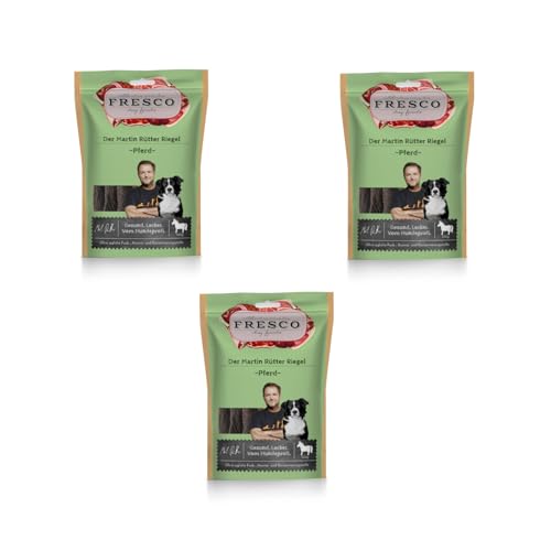 Fresco Martin Rütter Riegel Pferd | 3er Pack | 3 x 100 g | Ergänzungsfuttermittel für Hunde | Natürlicher Monoproteinsnack aus reinem Pferdefleisch | In Riegel-Form von Fresco Dog