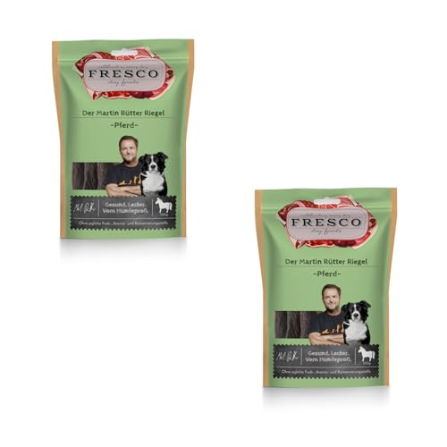 Fresco Martin Rütter Riegel Pferd | Doppelpack | 2 x 100 g | Ergänzungsfuttermittel für Hunde | Natürlicher Monoproteinsnack aus reinem Pferdefleisch | In Riegel-Form von Fresco Dog