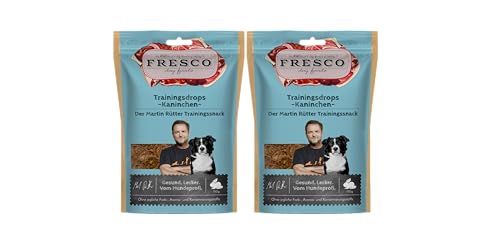 Fresco | Martin Rütter Trainingsdrops Kaninchen 2 x 150g | Natürlicher Monoproteinsnack | Echt-Fleischprodukt | gesund und natürlich | Leckerli für Hunde von Fresco