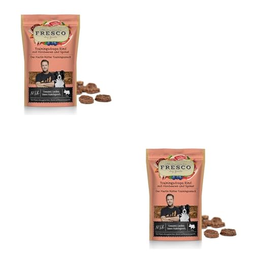 Fresco Martin Rütter Trainingsdrops Rind mit Himbeeren und Spinat | Doppelpack | 2 x 150 g | Monoproteinsnack für Hunde | Ohne Stärke, Reis und Kartoffeln | Echt-Fleisch Produkt von Fresco