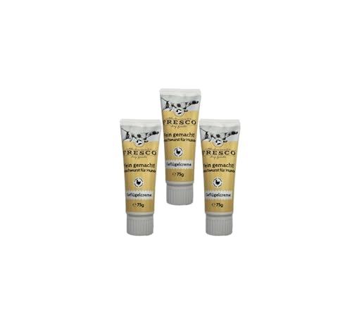 Fresco Naschwurst Geflügelcreme | 3 x 75g | der Schleck-Snack aus der Tube | perfekt zum Training oder als Belohnung von Fresco