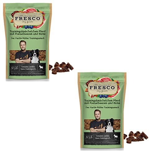 Fresco - Trainingsknöchelchen Pferd mit PREISELBEERE und Birne für Hunde - Doppelpack - 2 x 150g von Fresco Dog
