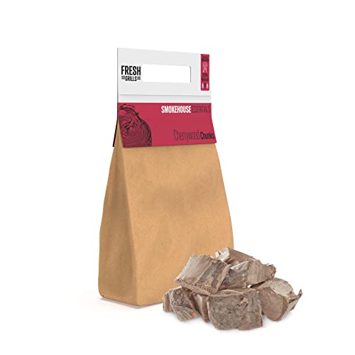Fresh Grills Cherry Wood BBQ Smoker Chunks 20L (9kg) - 100% Naturholz für Pizzaofen, Kamado Grill, Smoker - Reichhaltiger Rauchgeschmack - geringe Feuchtigkeit, hohe Hitze - umweltfreundlich von Fresh Grills