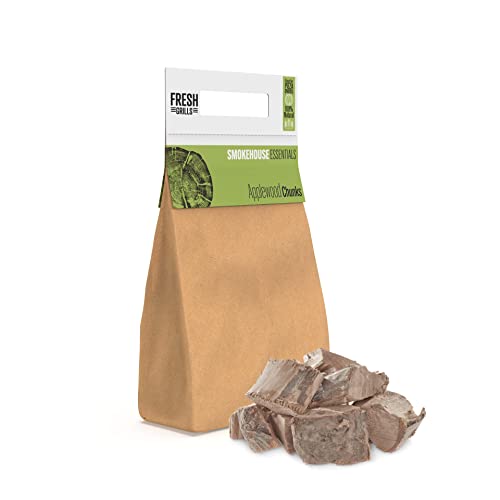 Fresh Grills Holzbrocken für BBQ-Grill, Holzofen, Kamado und Outdoor-Räucher, energiereiche Holzstücke 1,5 kg bis 9 kg (Apfelholz, 9 kg (20 l)) von Fresh Grills