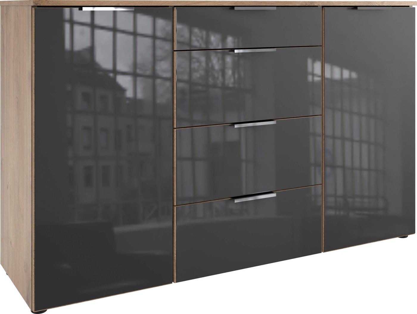 Wimex Kombikommode Level36 C by fresh to go, mit Glaselementen auf der Front, soft-close Funktion, 135cm breit von Wimex