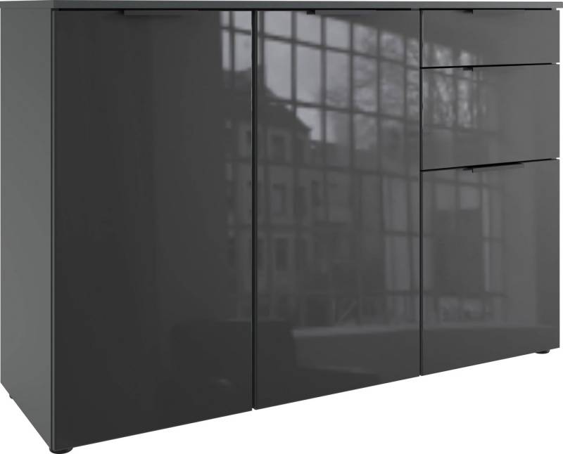 Wimex Kombikommode Level36 black C by fresh to go, mit Glaselementen auf der Front, soft-close Funktion, 122cm breit von Wimex