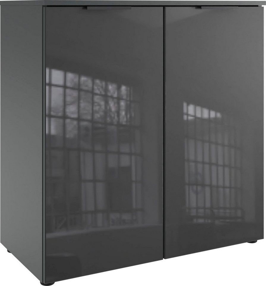 Wimex Kommode Level36 black C by fresh to go, mit Glaselementen auf der Front, soft-close Funktion, 81cm breit von Wimex