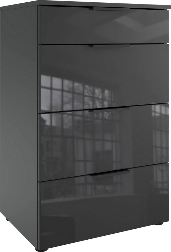 Wimex Schubkastenkommode Level36 black C by fresh to go, mit Glaselementen auf der Front, soft-close Funktion, 54cm breit von Wimex