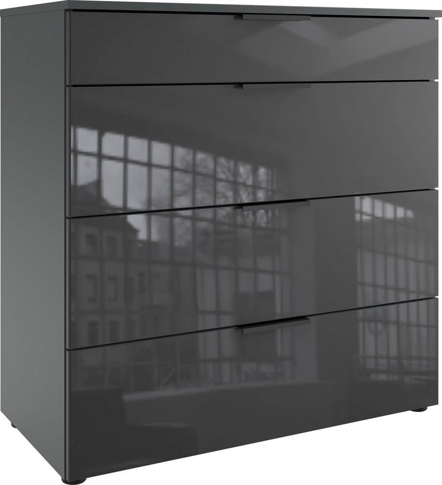 Wimex Schubkastenkommode Level36 black C by fresh to go, mit Glaselementen auf der Front, soft-close Funktion, 81cm breit von Wimex