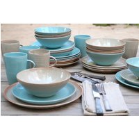 Blau Weißes Geschirr Set, Steinzeug Keramik Geschirr, 4 Gedeck, Hochzeitsgeschenk, Handgemachtes von FreshPottery