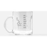Motivierende Wochentag Tasse Glas/Kaffee & Tee Motivierende Wochentag Tasse Glas/Kaffee & Tee von FreshSpaceStudios