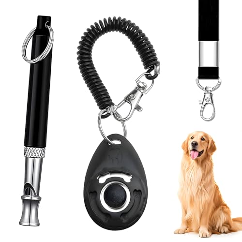 3 Pack Professionelle Ultraschall Hundepfeife mit Lanyard, Hundetraining Clicker mit Handgelenk, Hundetrainingspfeife für Rückruf & Stoppen Bellen, Einstellbare Frequenz Welpen Clicker für Haustier 3 Pack Professionelle Ultraschall Hundepfeife mit Lanyard, Hundetraining Clicker mit Handgelenk, Hundetrainingspfeife für Rückruf & Stoppen Bellen, Einstellbare Frequenz Welpen Clicker für Haustier von Fresilkora