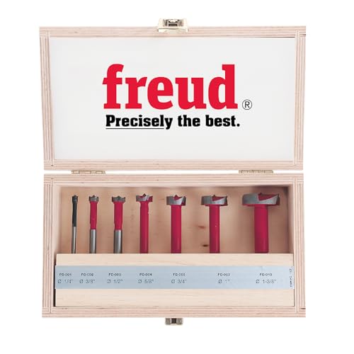 Freud FC-107: 7-teiliges Hartmetall-Forstner-Bohrer-Set (1/4 Zoll bis 1-3/8 Zoll Durchmesser) von Freud