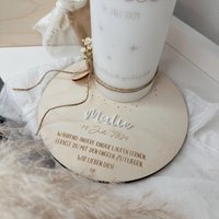 Personalisierbarer Kerzentellenteller "Unvergessen" M. Name & Wunschspruch/sternenkind von Freudenkaefer