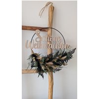Trockenblumenkranz Weihnachten, Weihnachtskranz, Trockenblumenring, Türkranz, Wandkranz, Boho Deko, Weihnachten Geschenk, Wohndeko Schwarz von Freudenkraenzchen