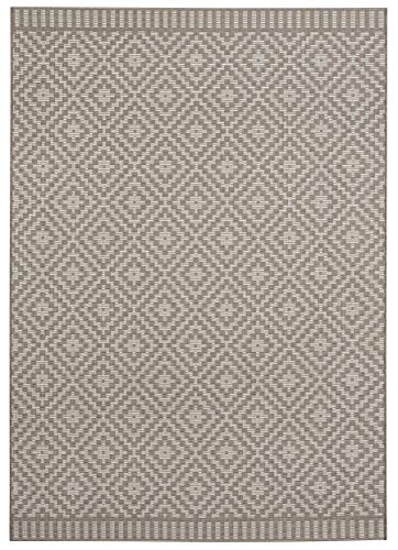 freundin Home Collection Mia In-& Outdoor Teppich-Wetterfest Modernes Design für Balkon Terrasse Wintergarten Badteppich Wohnzimmerteppich Wasserfest, Taupe, 160x230cm, 100% Polypropylen, 160x230 cm von freundin Home Collection