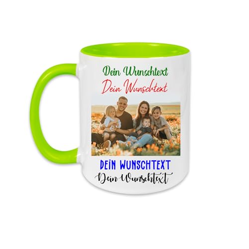 Freutopia- Personalisierte Tasse mit Namen,Tasse personalisiert mit Text, beidseitig bedruckt, 330 ml, spülmaschinen- & mikrowellengeeignet, 100% bedruckt in Südwestfalen (Grün) von Freutopia