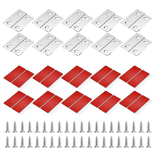 Frevoitna 10 Stück tür magnet, türmagnete, magnetverschluss schrank, Selbstklebend Stark magnete türhalter, magnet türschließer, möbelmagnet, Magnetschloss, Mit Schraube, für Schranktüren, schubladen von Frevoitna