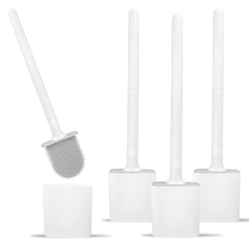 Frevoitna 4 Stück Toilettenbürste Silikon, Klobürste Wandmontage, WC-Bürsten & Halter, WC Bürste Weiß, Silikonklobürste, WC Bürstengarnitur, WC-Bürste Wandmontage & Stehen, Silikon-Toilettenbürste Frevoitna 4 Stück Toilettenbürste Silikon, Klobürste Wandmontage, WC-Bürsten & Halter, WC Bürste Weiß, Silikonklobürste, WC Bürstengarnitur, WC-Bürste Wandmontage & Stehen, Silikon-Toilettenbürste von Frevoitna