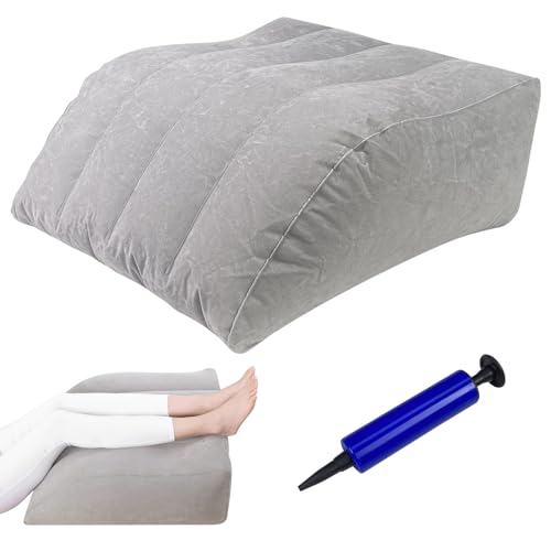 Frevoitna 65x 50 x 25 cm Venenkissen Beinhochlagerungskissen, Beinkissen Hochlagerung, Kissen Verbesserung der Durchblutung, Keilkissen Inflatable Memory Foam, Lagerungskissen der Schlafqualität von Frevoitna