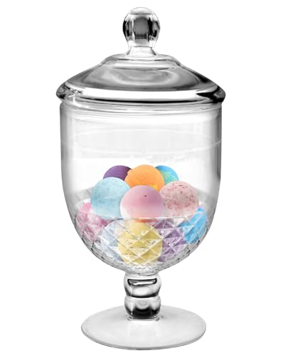 Frexmall Apothekerglas mit luftdichtem Deckel aus Premium Acryl-Kunststoff, dekorative Hochzeits-Buffet, elegante Vorratsdose, 1,4 l von Moflekja
