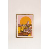 Antibes Kunstdruck | Südfrankreich Kunst Grimaldi Turm Zeichnung Heller Reisedruck Frankreich Reise Geschenk Reiseposter von FreyaNiamhDesignShop