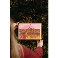 Derry Kunstdruck | Travel Print Londonderry Zeichnung Heller Reisedruck Reise Geschenk Poster von FreyaNiamhDesignShop