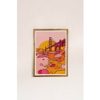 Golden Gate Bridge San Francisco Kunstdruck, Wohnzimmer Wandkunst | Reisedrucke Helle A5 Drucke A4 A3 von FreyaNiamhDesignShop