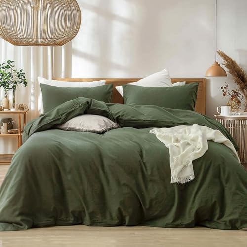 Freyamy Baumwolle Bettwäsche 135x200cm 2teilig Grün Olivengrün Baumwolle Renforce Bettwäsche Set Unifarben Leinenoptik Deckenbezug Uni Bettbezug mit Reißverschluss und Kissenbezug 80x80cm Freyamy Baumwolle Bettwäsche 135x200cm 2teilig Grün Olivengrün Baumwolle Renforce Bettwäsche Set Unifarben Leinenoptik Deckenbezug Uni Bettbezug mit Reißverschluss und Kissenbezug 80x80cm von Freyamy