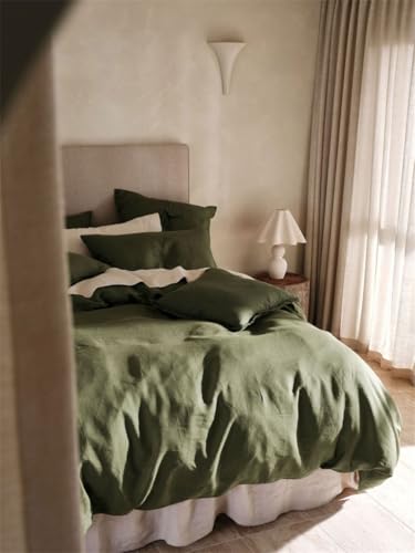 Freyamy Baumwolle Bettwäsche 200x220 3teilig Grün,Garngefärbte Baumwolle Olivgrün Bettwäsche-Sets Weich,Dunkelgrün Bettbezug 200x220 mit Reißverschluss und 1 Kissenbezüge 80x80 Freyamy Baumwolle Bettwäsche 200x220 3teilig Grün,Garngefärbte Baumwolle Olivgrün Bettwäsche-Sets Weich,Dunkelgrün Bettbezug 200x220 mit Reißverschluss und 1 Kissenbezüge 80x80 von Freyamy