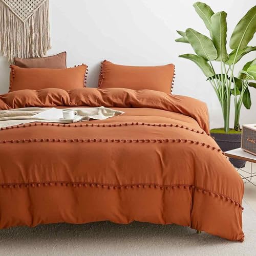 Freyamy Bettbezug 140 x 200 cm + 1 Kissenbezug 65 x 65 cm Fransen Bohème Pompoms Karamell Bettwäsche aus 100 % Mikrofaser, gewaschen, Bettbezug für Erwachsene mit Reißverschluss Bettwäsche Freyamy Bettbezug 140 x 200 cm + 1 Kissenbezug 65 x 65 cm Fransen Bohème Pompoms Karamell Bettwäsche aus 100 % Mikrofaser, gewaschen, Bettbezug für Erwachsene mit Reißverschluss Bettwäsche von Freyamy