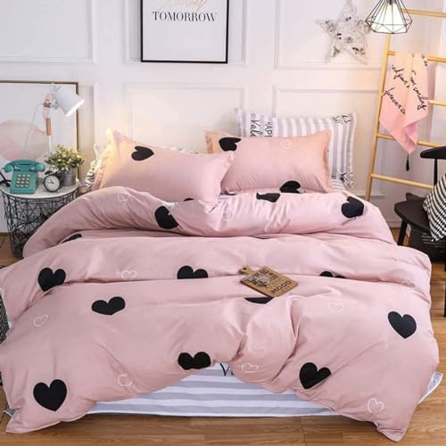 Freyamy Bettwäsche 200x200cm 3teilig Rosa Schwarz Herz Bettwaren-Sets Gebürstet Microfaser Weiche Wendebettwäsche Romantisch Doppelbett Bettbezug mit Reißverschluss und 2 Kissenbezug 80x80cm Freyamy Bettwäsche 200x200cm 3teilig Rosa Schwarz Herz Bettwaren-Sets Gebürstet Microfaser Weiche Wendebettwäsche Romantisch Doppelbett Bettbezug mit Reißverschluss und 2 Kissenbezug 80x80cm von Freyamy