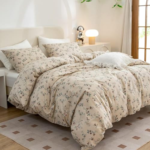 Freyamy Blumen Bettwäsche 200x200cm 3teilig Khaki Bunt Floral Wendbar Bettwaren-Sets Microfaser Blumenmuster Mädchen Bettbezug mit Reißverschluss und 2 Kissenbezug 80x80cm Freyamy Blumen Bettwäsche 200x200cm 3teilig Khaki Bunt Floral Wendbar Bettwaren-Sets Microfaser Blumenmuster Mädchen Bettbezug mit Reißverschluss und 2 Kissenbezug 80x80cm von Freyamy