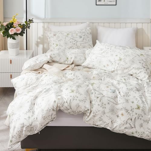Freyamy Blumen Bettwäsche 220x240cm 3teilig Baumwolle Weiß Bunt Floral Schmetterling Wende Bettwäsche Blumenmuster Mädchen Bettbezug mit Reißverschluss und 2 Kissenbezug 80x80cm Freyamy Blumen Bettwäsche 220x240cm 3teilig Baumwolle Weiß Bunt Floral Schmetterling Wende Bettwäsche Blumenmuster Mädchen Bettbezug mit Reißverschluss und 2 Kissenbezug 80x80cm von Freyamy