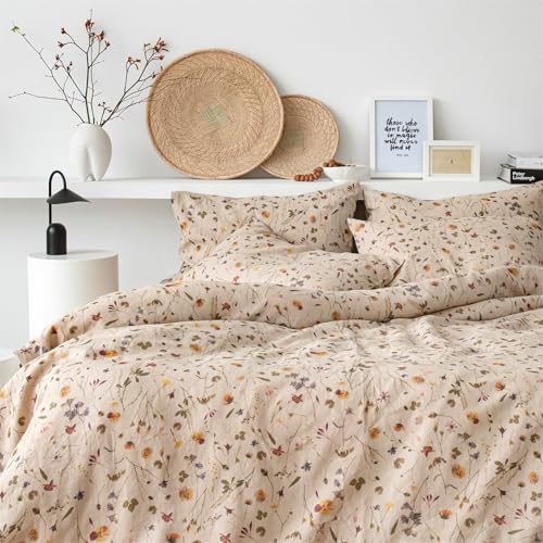 Freyamy Blumen Braun Bettwäsche 155x220 2tlg,Chic Botanisches Aesthetic,Gewaschener Mikrofaser Bettwäsche-Set, 1 Bettbezug mit Reißverschluss und 1 Kissenbezug 80x80cm Freyamy Blumen Braun Bettwäsche 155x220 2tlg,Chic Botanisches Aesthetic,Gewaschener Mikrofaser Bettwäsche-Set, 1 Bettbezug mit Reißverschluss und 1 Kissenbezug 80x80cm von Freyamy
