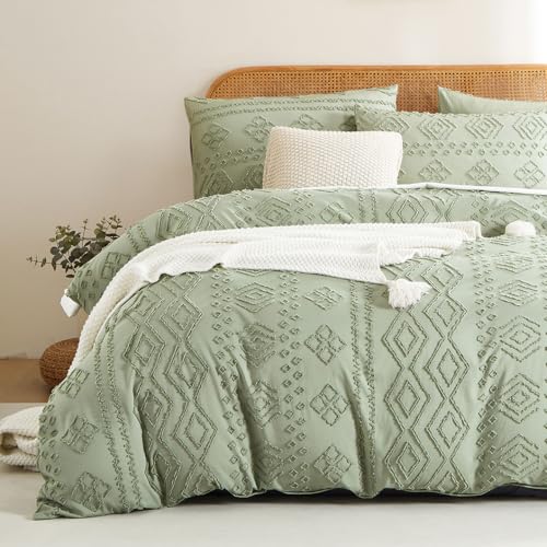 Freyamy Getuftet Bettwäsche 220x240 Vintage,Böhmen Bettwäsche sets 2tlg,Chic Geometrische Wendebettwäsche,Bohemien Wende Bettwäsche Microfaser Bettbezüge + 1 Kissenbezug 80x80 mit Reißverschlüsse,Grün Freyamy Getuftet Bettwäsche 220x240 Vintage,Böhmen Bettwäsche sets 2tlg,Chic Geometrische Wendebettwäsche,Bohemien Wende Bettwäsche Microfaser Bettbezüge + 1 Kissenbezug 80x80 mit Reißverschlüsse,Grün von Freyamy
